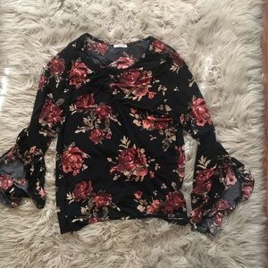 Plus size bell sleeve top